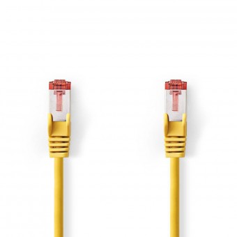 Cat 6 kabel | RJ45 hann | RJ45 hann | S/FTP | 10,0 m | Runde | LSZH | Gul | Plastpose