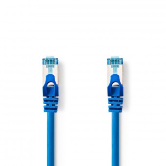 Cat 6a kabel | S/FTP | RJ45 hann | RJ45 hann | 3,00 m | Snagless | Runde | LSZH | Blå | Plastpose