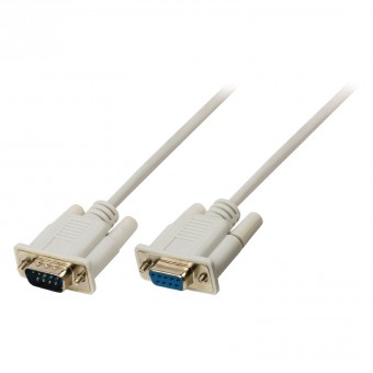 Seriell kabel D-SUB 9-pins hann - D-SUB 9-pins hunn 0,50 m elfenben