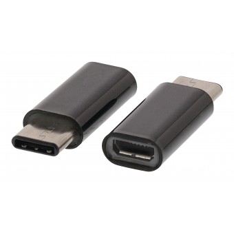 Usb 2.0 Adapter USB-C hann - USB Micro B hunn svart