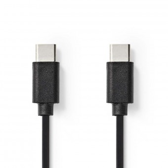 USB-kabel | USB Type-C™ hann | USB-C ™ he | Forniklet | 1,00 m | Runde | PVC | Svart | Blemmer