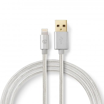 Lynkabel | USB 2.0 | Apple Lightning 8-pins | USB-A hann | 480 Mbps | Gullbelagt | 1,00 m | Runde | Flettet / Nylon | Aluminium | Dekk vindusboks