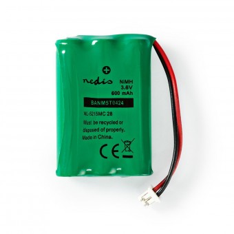 Oppladbar Ni-MH batteripakke | 3,60 V | NiMH | NiMH batteripakke | Oppladbar | 600 mAh | Forhåndslastet | Antall batterier: 1 stk. | Plastpose | N / A | 2-fasekontakt | Grønn