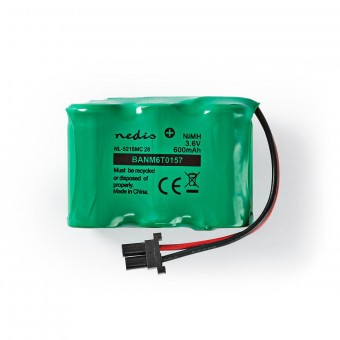 Oppladbar Ni-MH batteripakke | 3,60 V| Betalbar | 600 mAh | Forhåndslastet | 1-polybag | N/A | 2-fasekontakt | Grønn