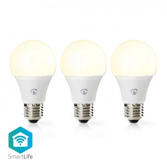 SmartLife LED Bulb | Wi-Fi | E27 | 800 lm | 9 W | Varm Hvit | 2700 K | Energiklasse: A+ | Android™ / IOS | A60 | 3 stk.