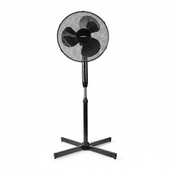 Stand Fan | Diameter: 400 mm | 3-Trinns | Svingning | 40 W | Justerbar høyde | Avstengingstimer | Fjernkontroll | Sort
