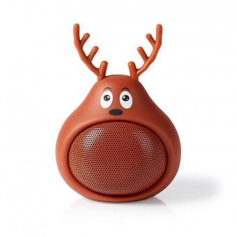 Bluetooth® høyttaler | Maksimal batteritid: 3 timer | Håndholdt design | 9 W| Mono | Innebygd mikrofon | Kan pares | Animaticks Rudy Reindeer | brun