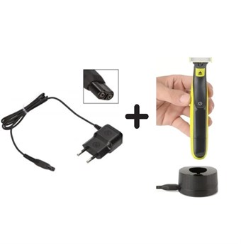 Philips Oneblade Ladeholder - Svart - med Kompatibel Lader til QP2520