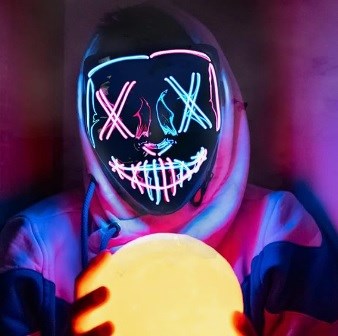The Purge - LED-maske - Neonrosa og blå