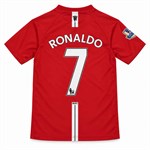 Barn Cristiano Ronaldo Rød Finale 2008 Nr. 7 fotballdraktsett for barn – trøye og shorts – størrelse 116–122 cm, 6–7 år