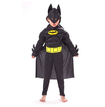 Batman Costume Kids - inkl. Maske, Dress og Kappe.- Medium - 120-130 cm