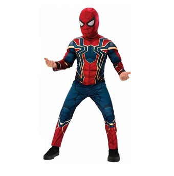 Iron Spiderman Deluxe - Barn - Inkl. Maske + dress - Stor - 125-135 cm