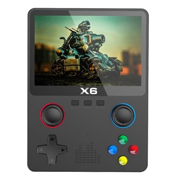 X6 Retro Håndholdt Spillkonsoll med Dobbelt Joystick-Design - 3,5" Skjerm - Sort