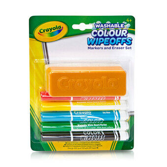 Crayola dry wipeoff markører med viskelær, 5 stk.