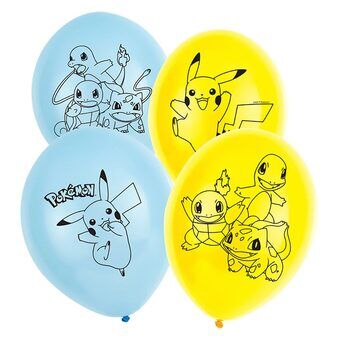 Pokemon ballonger, 6 stk.