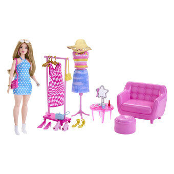 Barbie fashionista dukke med klesstativ