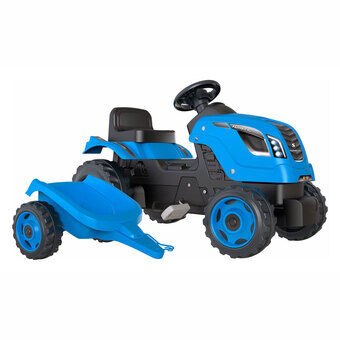 Smoby Farmer XL-pedaltraktor med tilhenger, blå