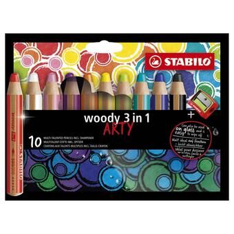 STABILO Woody ARTY Fargeblyanter - 10 Farger + Spisser