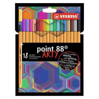 STABILO Point 88 ARTY fineliners, 18 stk.