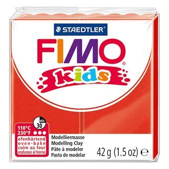 Fimo Kids modelleringsleire rød, 42gr