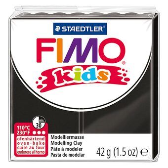 Fimo Kids modelleringsleire svart, 42gr