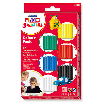 Fimo Kids standardfarger, 6 stk.