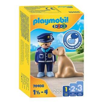 PLAYMOBIL 1.2.3. politimann med hund - 70408