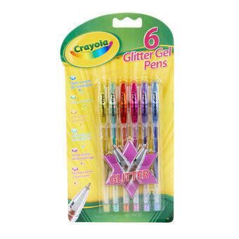 Crayola Glitter Gel Penn, 6 stk.