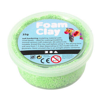 Foam Clay - neongrønn, 35gr.