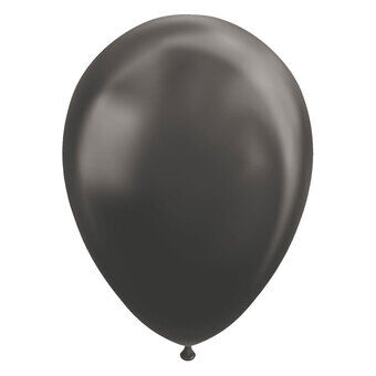 Ballonger Metallisk Svart 30 cm, 10 stk.