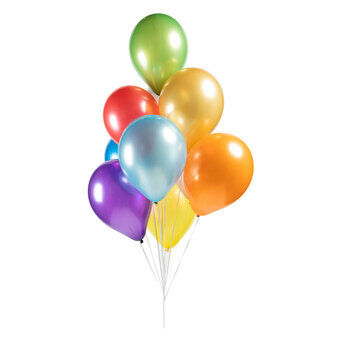 Ballonger med metallglød perlemix farger 30cm, 10 stk.