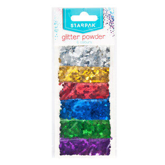 Glitter metallic 2g, 6 farger