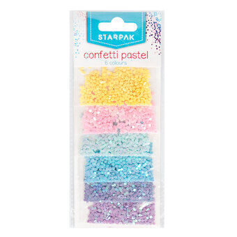 Glitter Confetti Pastel 2g, 6 farger