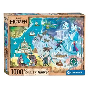 Clementoni verdenskart puslespill Disney Frozen, 1000 stk.