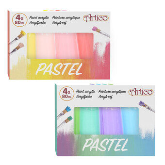 Akrylmaling Pastell, 4 deler.