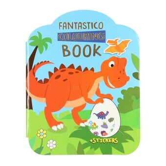Fantastico farge- og klistremerkebok - Dinosaur