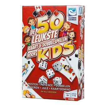 Klovnespill barn 50 kort- og terningspill