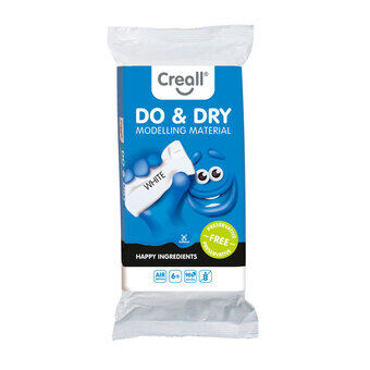 Creall Do&Dry Modelleringsleire Fri for konservering, hvit, 500 gram.
