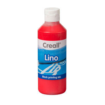 Creall lino block print maling lys rød, 250ml