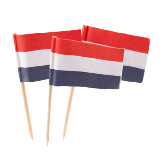 Cocktailpinner nederlandsk flagg, 50 stk.