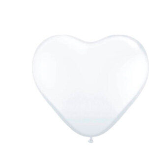 Hjerteballonger - hvite, 8 stk.