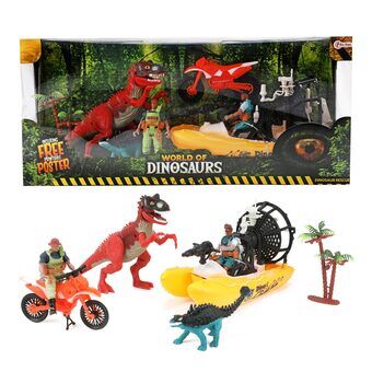 Dinosaurenes verden lekesett - båt og motorsykkel med Dino