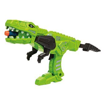 Verden av dinosaurer som skyter med pistol med skumpiler