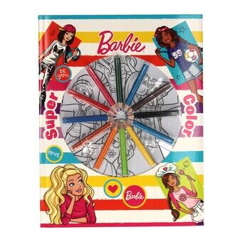 Super fargemalebok Barbie med blyanter