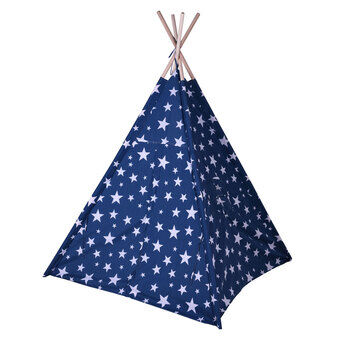 Tipi-telt blått med stjerner