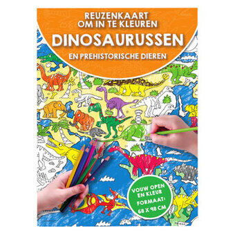 Kjempekort for å fargelegge dinosaurer