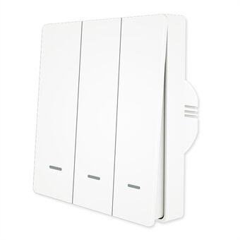 ZigBee Wireless Button Timer Funksjon Smart Wall Switch Panel Tuya APP Fjernkontroll Stemmekontroll - 3 Gang / White