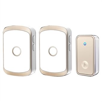 CACAZI FA50 Smart trådløs dørklokkesett sender + 2 mottaker selvdrevet dørklokke for hjemmet