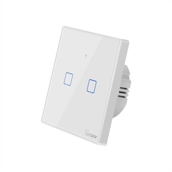 SONOFF T2EU2C-TX 86 WiFi Smart Switch APP RF433 Fjernkontroll for Alexa Google Home EU Plug - 2 Gang