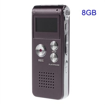 SK-012 Bærbar oppladbar 8GB digital stemmeopptaker MP3-spiller Støtte U-disk